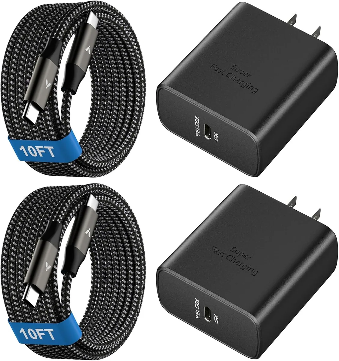 ONITOON ONITOON 45W USB-C Wall Charger with 2×10ft 100W Cables — product photo
