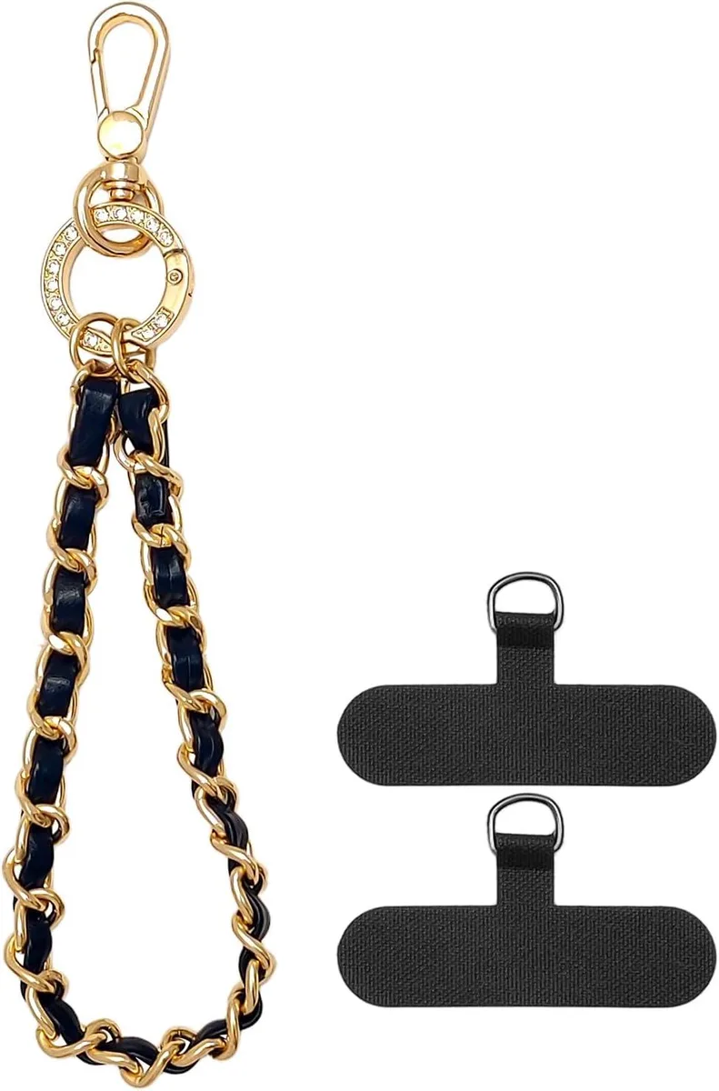 MCHOSE MCHOSE Phone Wrist Strap Metal Chain Leather 2 Tether Tabs — product photo