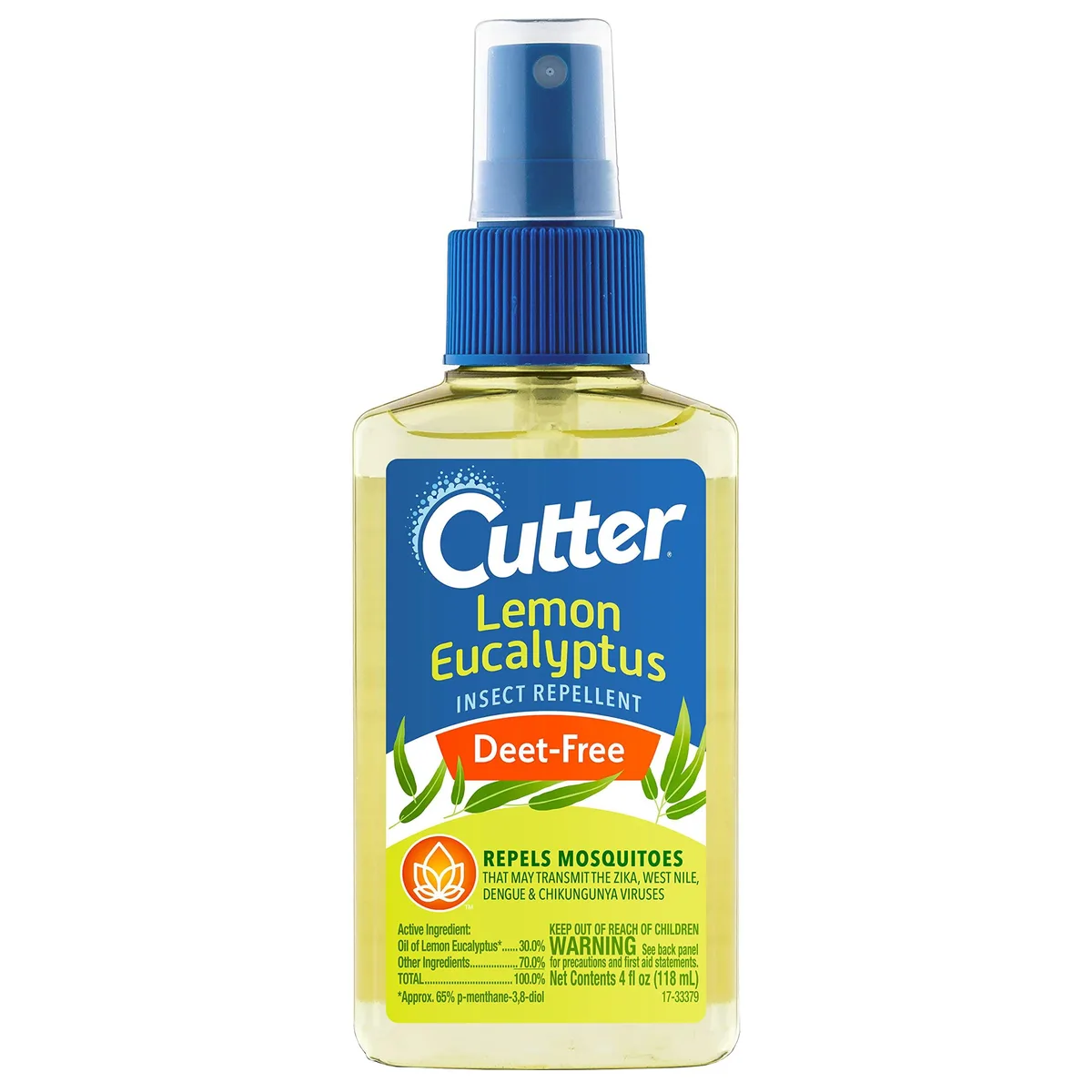 White pump spray bottle with green label, four ounce size