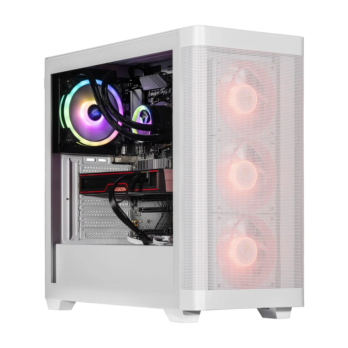 Velztorm Velztorm White Pilum Gaming PC Ryzen 7 5700X Radeon RX 9070 XT 16GB DDR4 1TB PCIe SSD — product photo