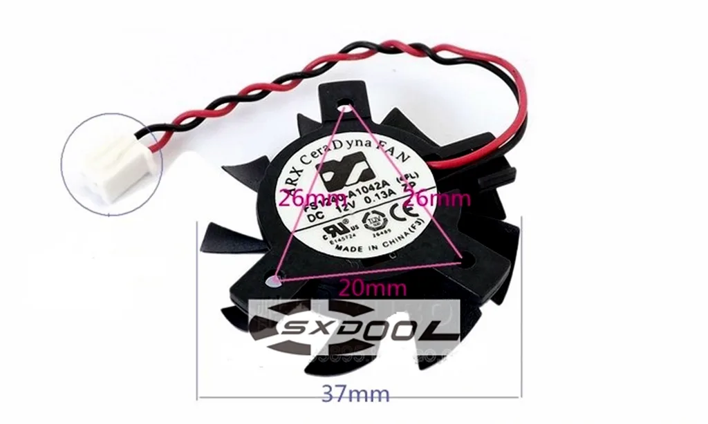 SXDOOL SXDOOL ARX FS1240-A1042A 37mm 2-pin case fan — product photo
