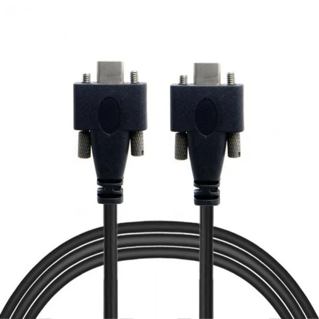 xiwai xiwai USB 3.1 Type-C dual screw locking cable 10Gbps 2.0m panel mount — product photo