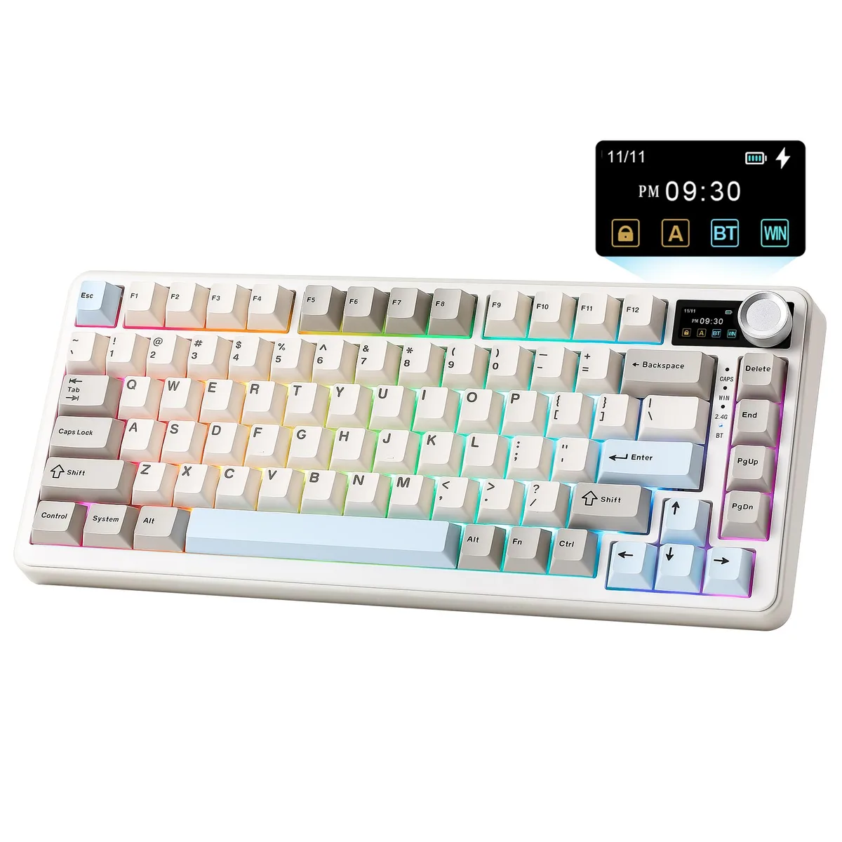 YUNZII YUNZII B75 PRO MAX 75% Wireless Mechanical Gaming Keyboard (Beige, Candy Switch) — product photo