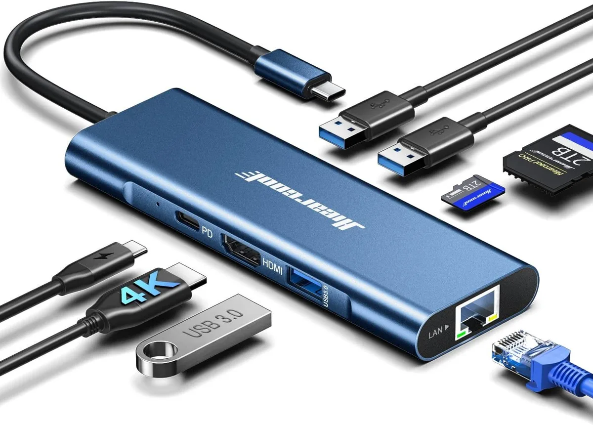Batianda Batianda 8-in-1 USB-C Hub Midnight Blue 2 in 1 accessory — product photo