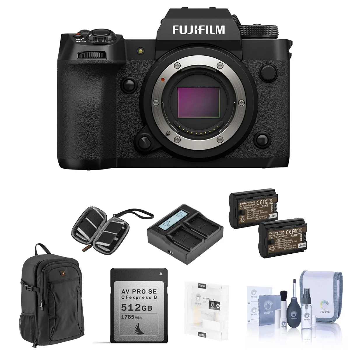FUJIFILM FUJIFILM X-H2 Compact Mirrorless Camera 40.2MP 8K Bundle 512GB CFexpress 2x Battery — product photo