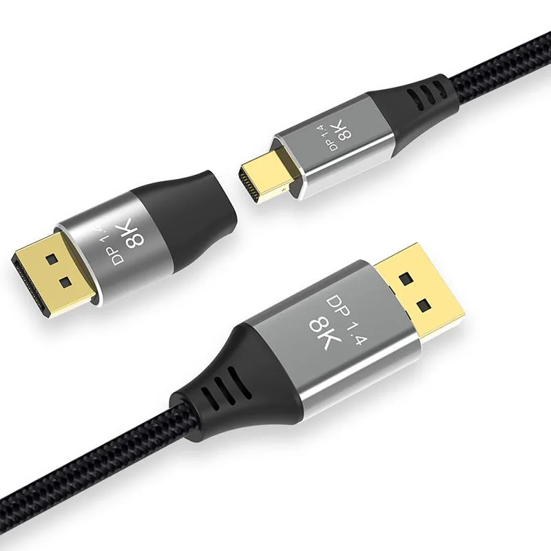 LUOM LUOM TJ-A091 Mini DisplayPort 1.4 to DisplayPort 1.4 cable 6.6 ft 8K 60Hz bi-directional — product photo