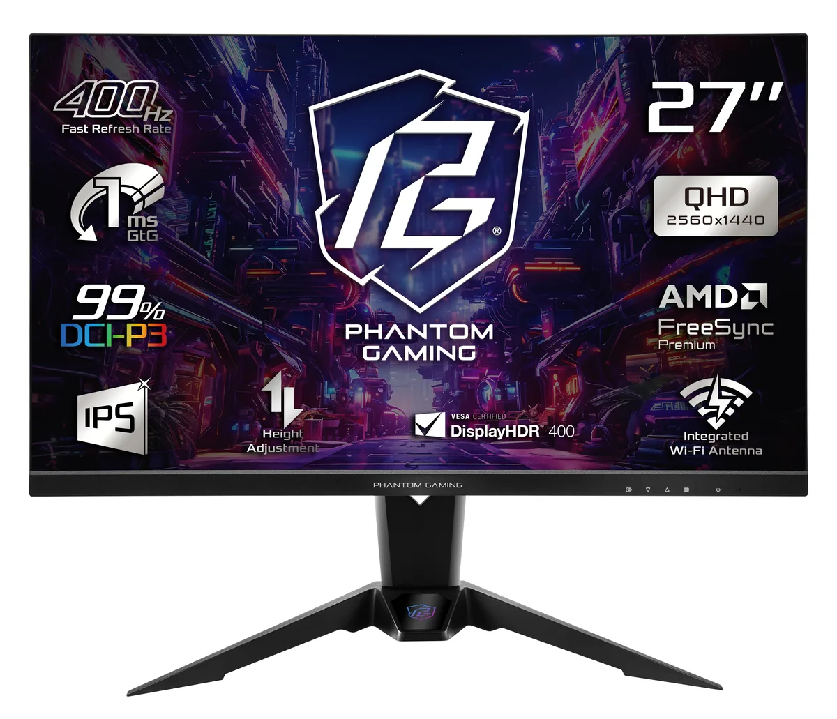 ASRock Phantom Gaming ASRock Phantom Gaming PG27QFW2A 27" 400Hz QHD gaming monitor — product photo