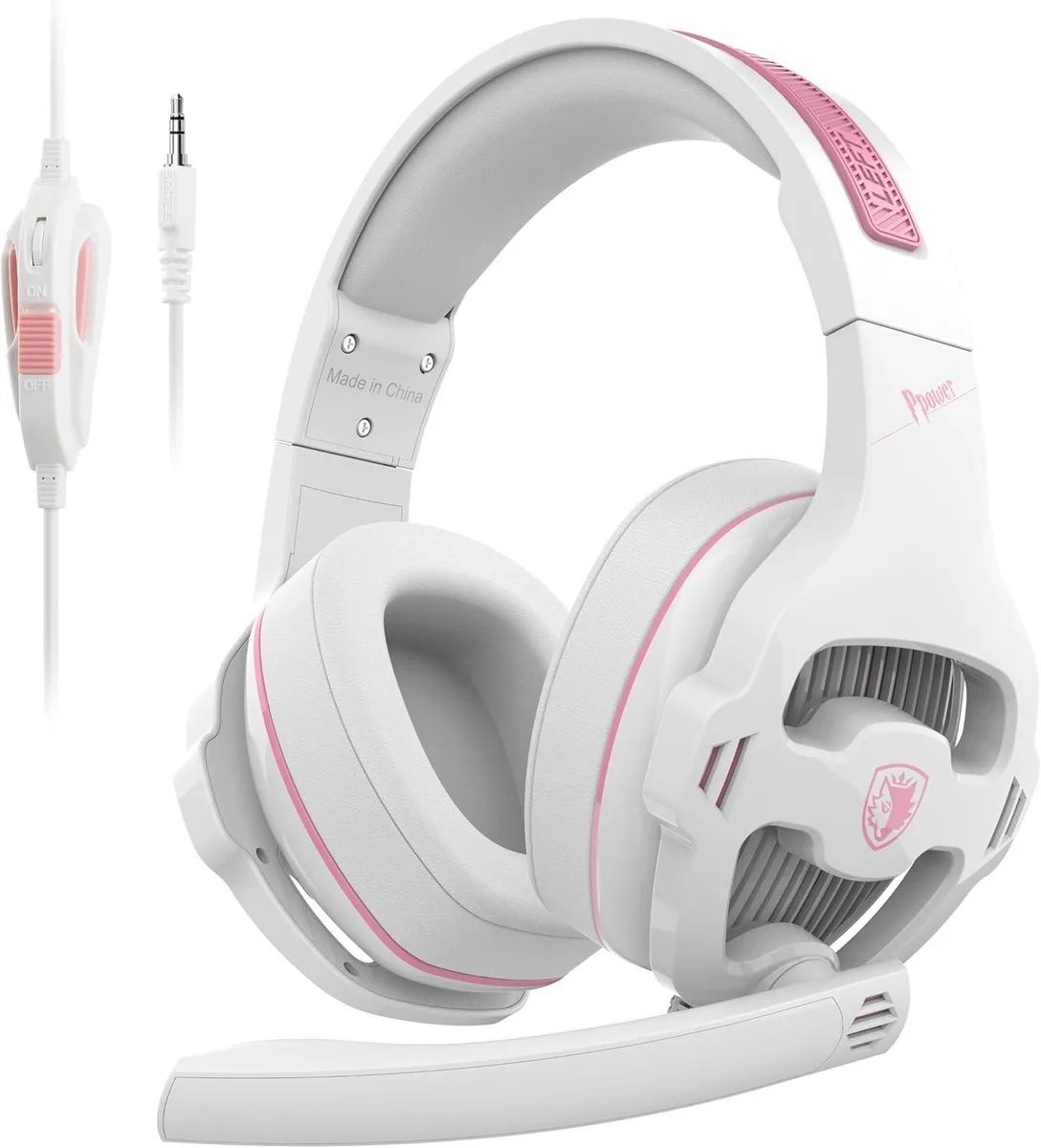 BAIHUAFRU Pink Wired Gaming Headset 50mm 3.5mm — product photo