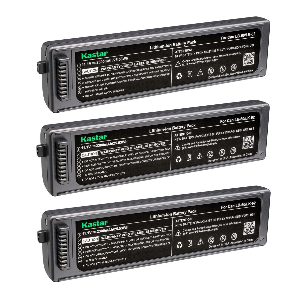 Kastar Kastar LB-60 LK-62 3-Pack Camera Battery — product photo