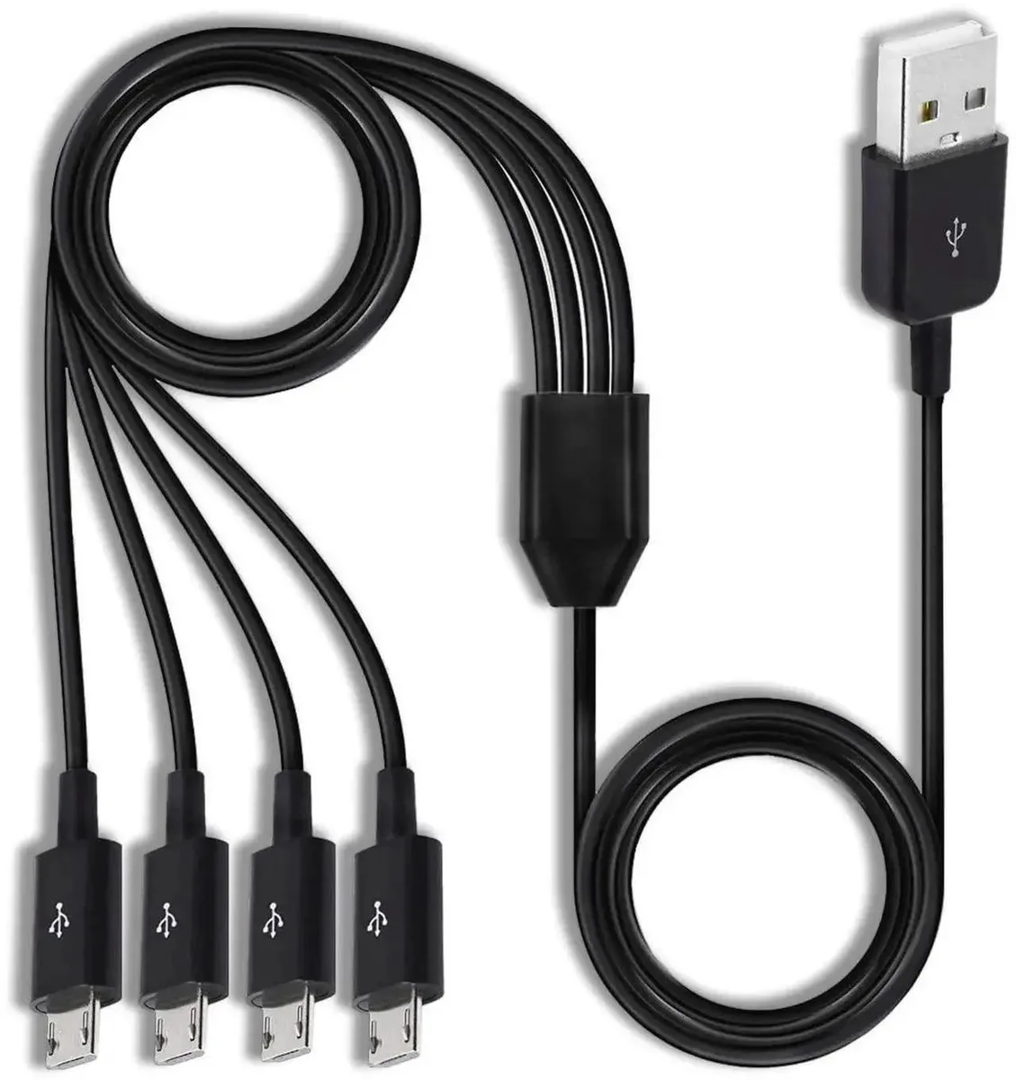 SMUGDESK SMUGDESK 4-in-1 Micro USB Splitter Cable 1.64ft Black — product photo