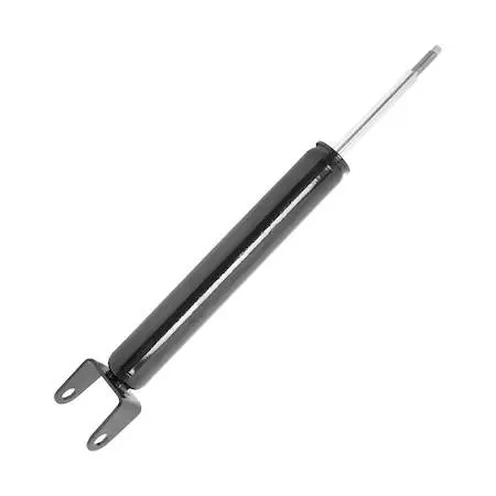 Unity 256500 rear shock absorber, silver metal cylinder with mounting eyelets