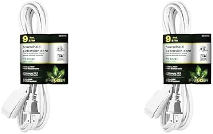 TAURKENAM TAURKENAM GG-24709 Power Adapter 16/2 9 Ft 3 Outlets White Pack of 2 — product photo