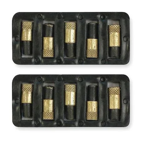 Two small boxes each containing five single flint renewals