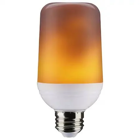 Transparent T19 LED flame bulb with medium base
