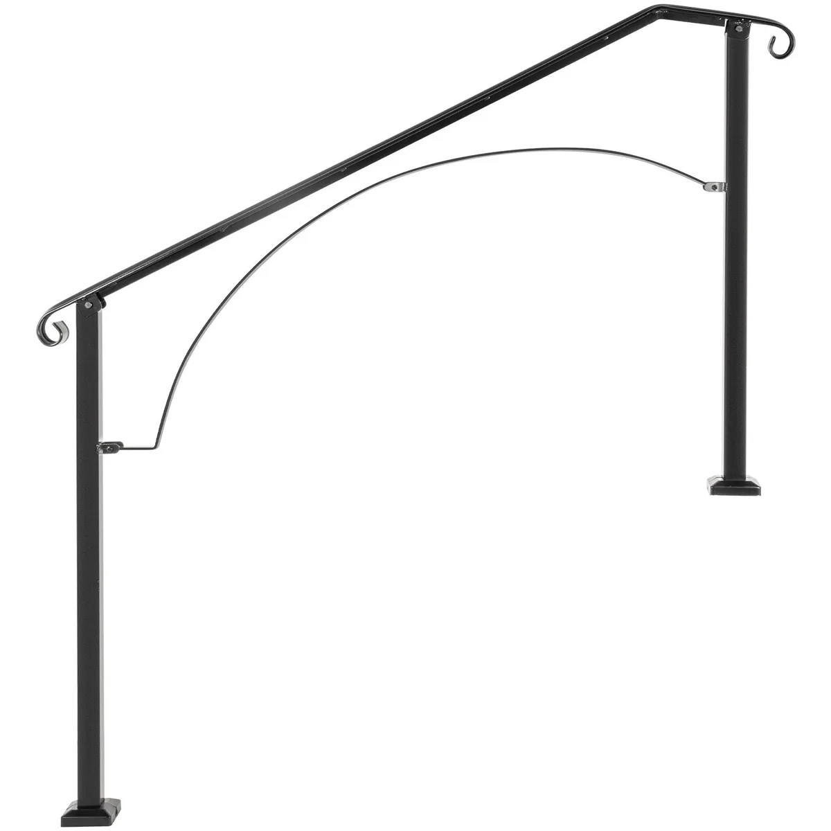 VEVOR VEVOR Arch#4 Wrought Iron Handrail Black 4 or 5 Steps 32" Max Height 56" Post Spacing 33 lbs — product photo