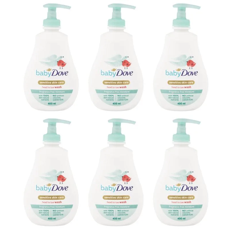 Dove Dove DOVE-BAB-6PK Baby Head to Toe Wash Sensitive Moisture 400 ml 6-Pack skin care — product photo