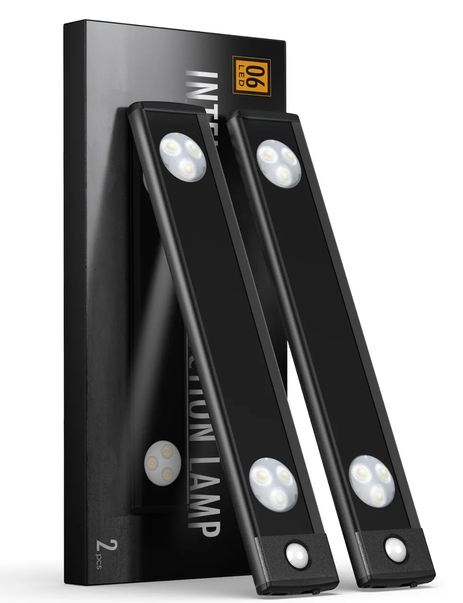 Two black 10-inch LED light bars with magnetic adhesive mounting