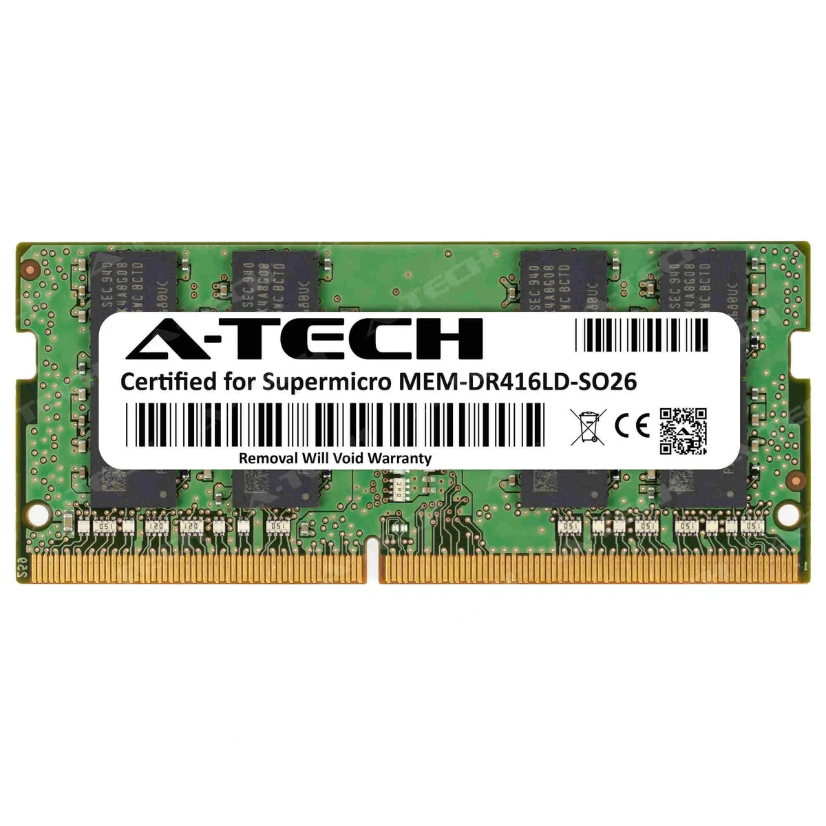 A-Tech A-Tech Supermicro Certified MEM-DR416LD-SO26 16GB DDR4 2666MHz CL19 2Rx8 SODIMM Laptop RAM — product photo