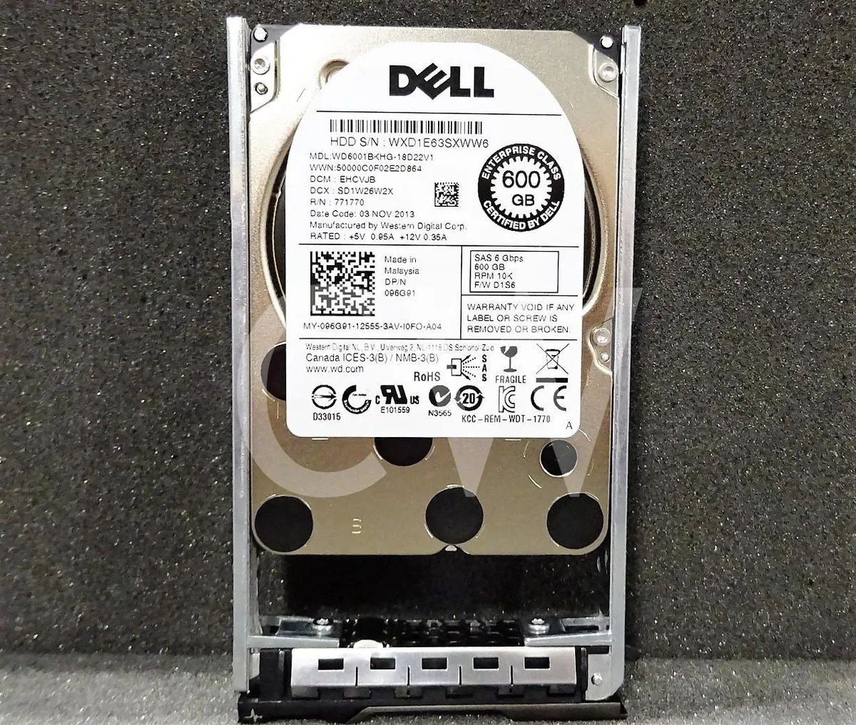 DELL DELL WD6001BKHG 600GB 10000RPM SAS 2.5in internal hard drive — product photo
