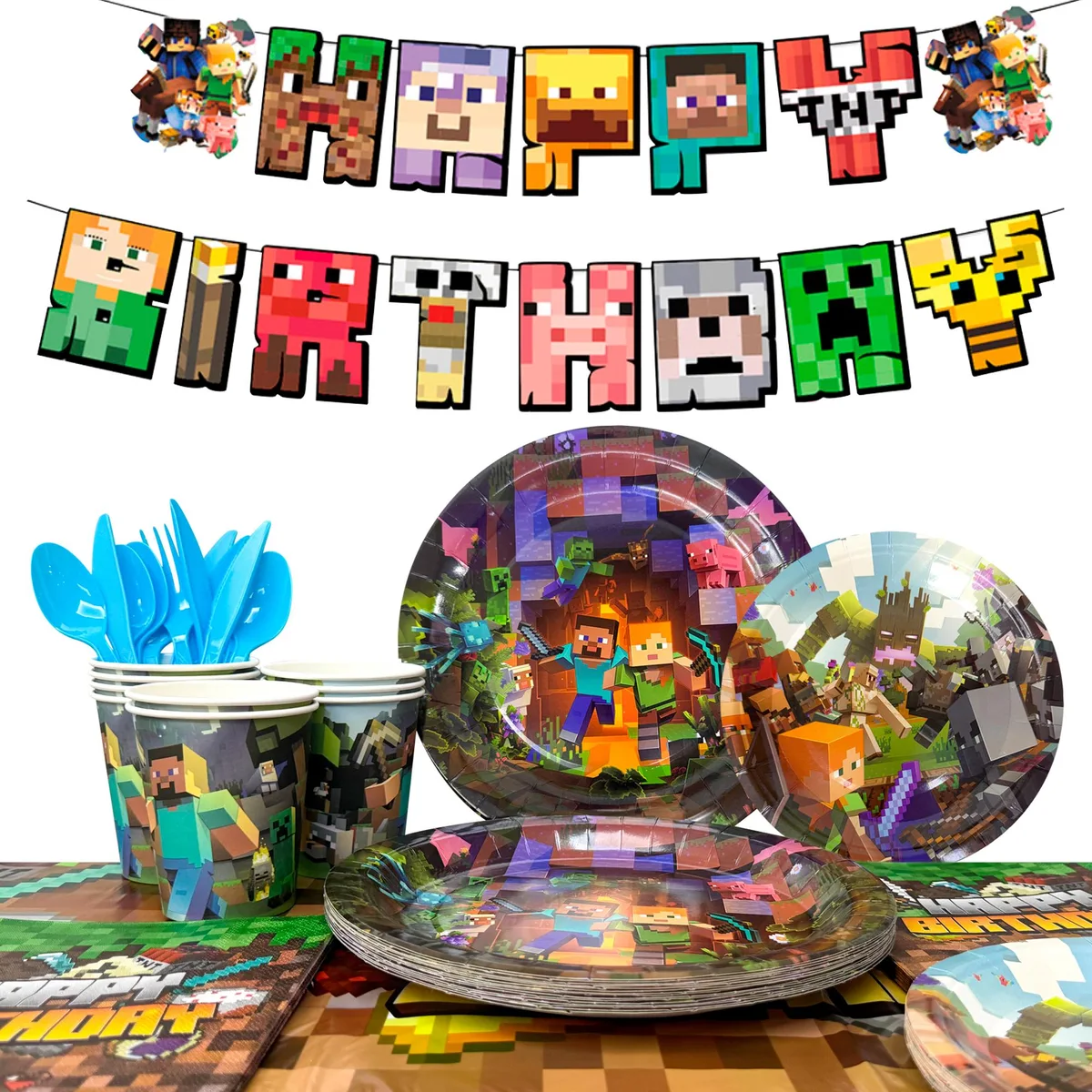 InBoxxarty InBoxxarty Pixel Game Birthday Party Supply 114 Pcs — product photo