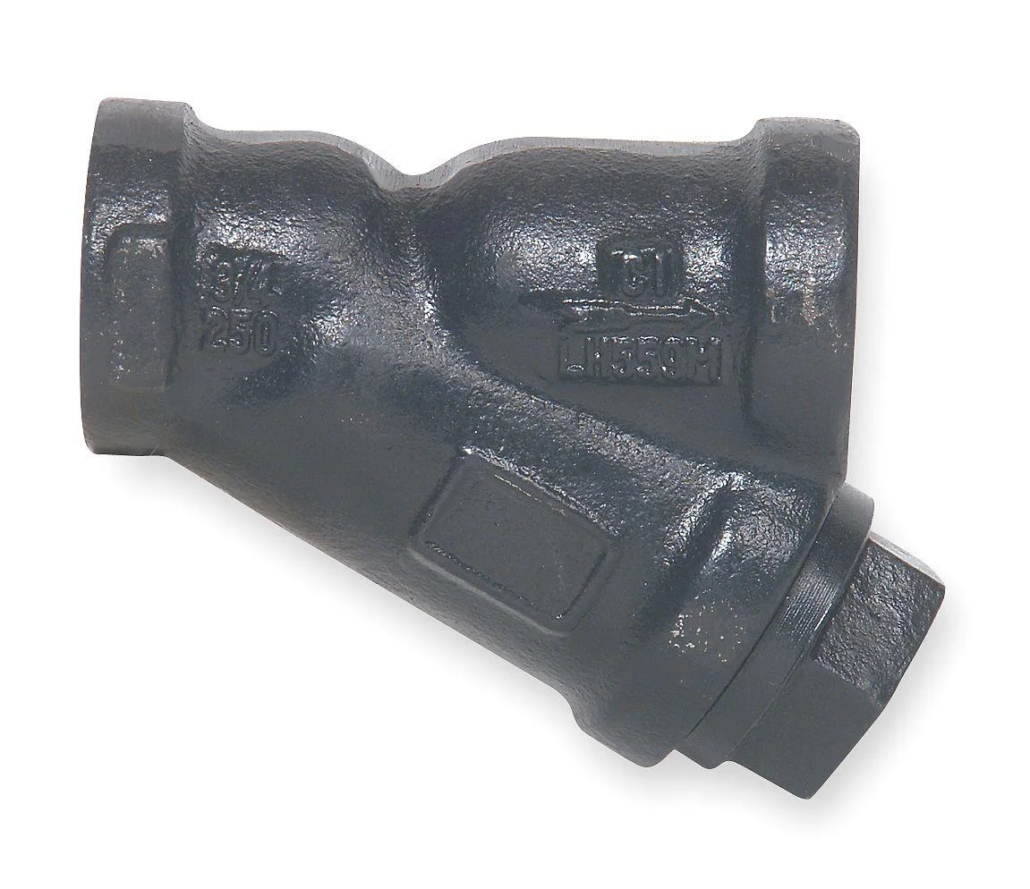 Cast iron Y strainer with female NPT connections, 1-1/4 inch size