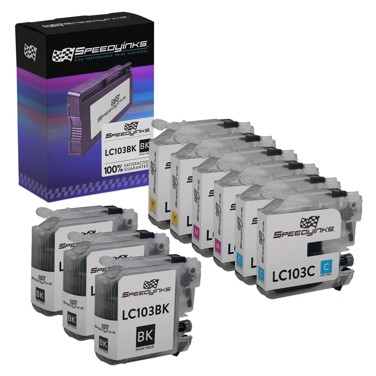 SpeedyInks SpeedyInks LC103 High Yield 9-Pack 3BK 2C 2M 2Y 600pp — product photo