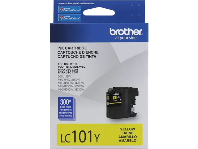 Brother Brother LC101Y Yellow Ink Cartridge (genuine brands) 300 pages — product photo