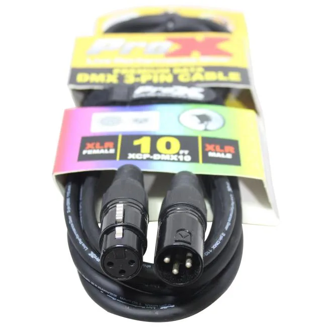 ProX ProX XCP-DMX10 10 ft DMX XLR3-M to XLR3-F Cable — product photo