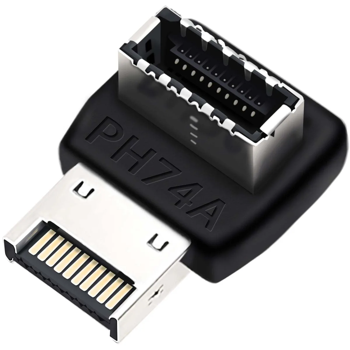 BUCIER BUCIER USB 3.2 Type E 90° Front Panel Adapter Black — product photo