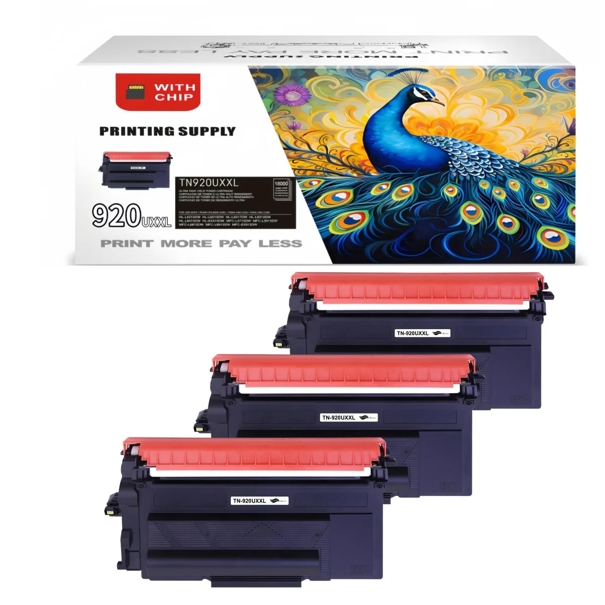 Aster Graphics Inc Aster Graphics Inc 3 Pack TN920UXXL Black Toner Cartridge — product photo