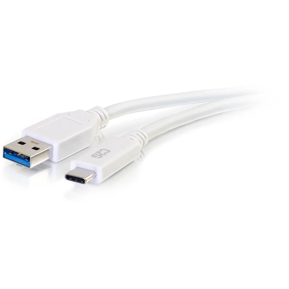 White USB 3.0 Type C to USB A cable, 28836
