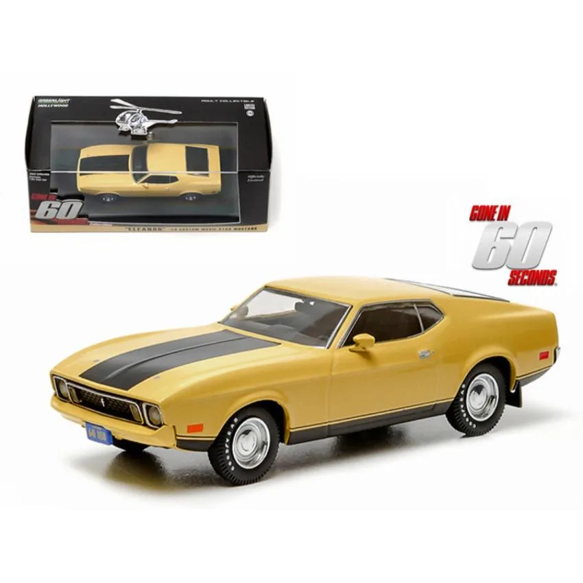 GREENLIGHT GREENLIGHT 1973 Ford Mustang Mach 1 Yellow "Eleanor" Gone in Sixty Seconds 1:43 Diecast Vehicle — product photo