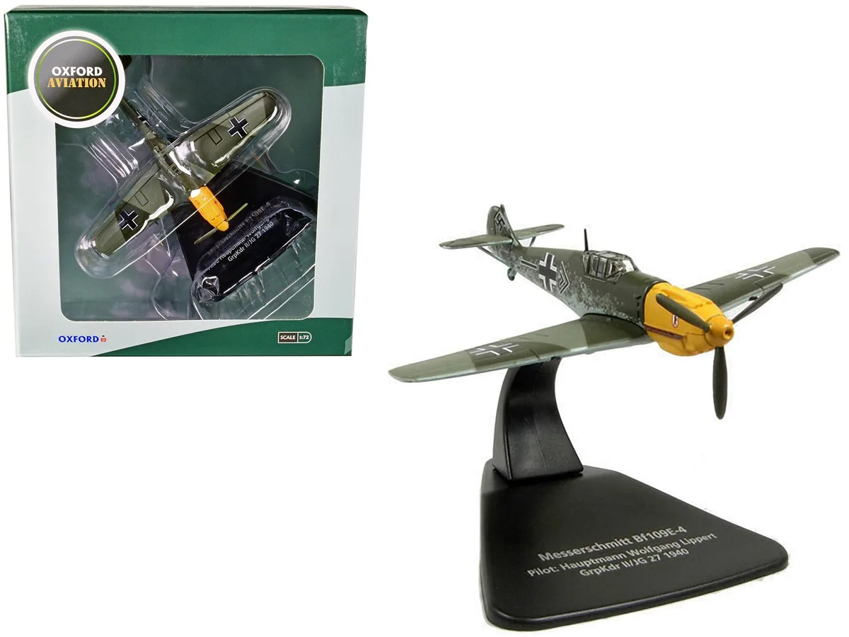 Oxford Diecast Oxford Diecast Messerschmitt Bf 109E-4 Wolfgang Lippert 1/72 Diecast Model Airplane — product photo