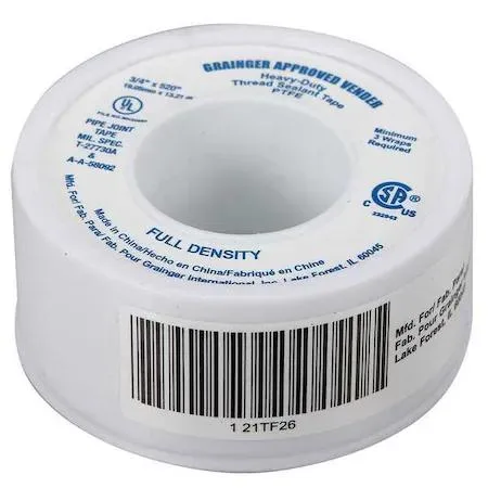 Zoro Select Zoro Select 21TF26 Thread Sealant Tape 3/4 in White — product photo