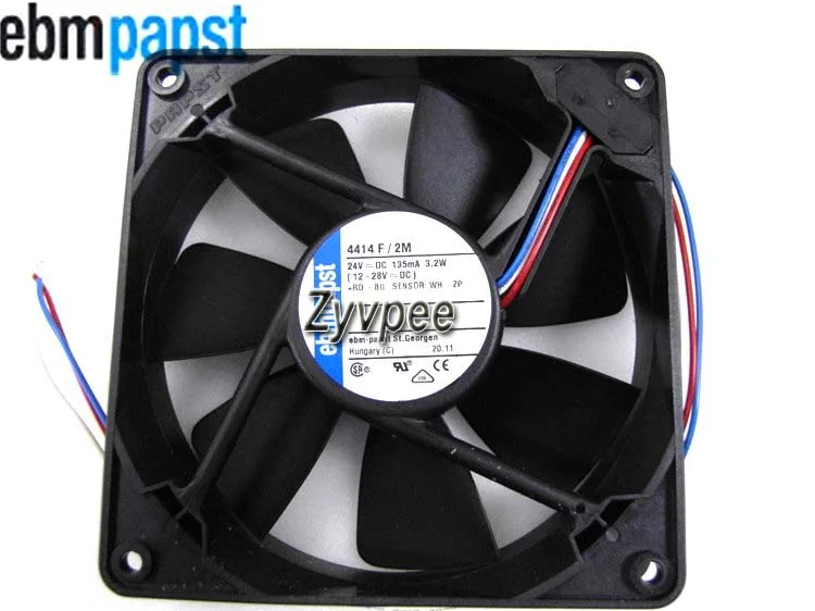 Zyvpee Zyvpee 4414F/2M 120mm 25mm 24V 135mA 3-wire case fan — product photo