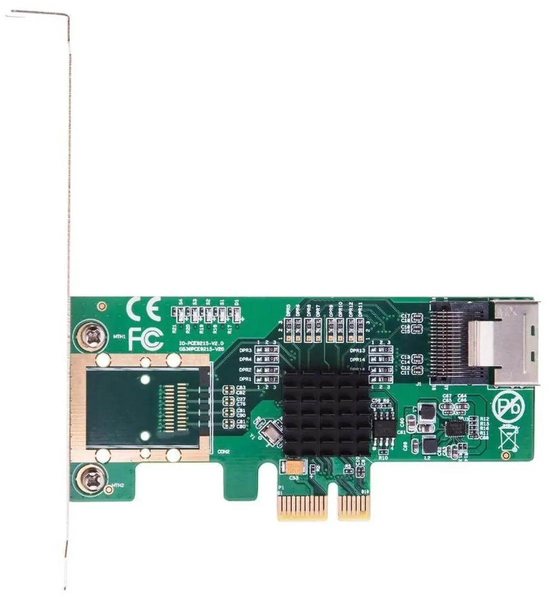 SMUGDESK SMUGDESK PCIe X1 to 4 Port SATA 6Gbps SFF8087 Marvell 88SE9215 Full Low Profile Bracket — product photo