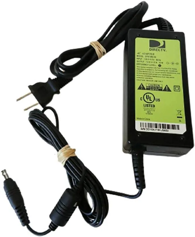 Compact black AC adapter with barrel connector and power cord