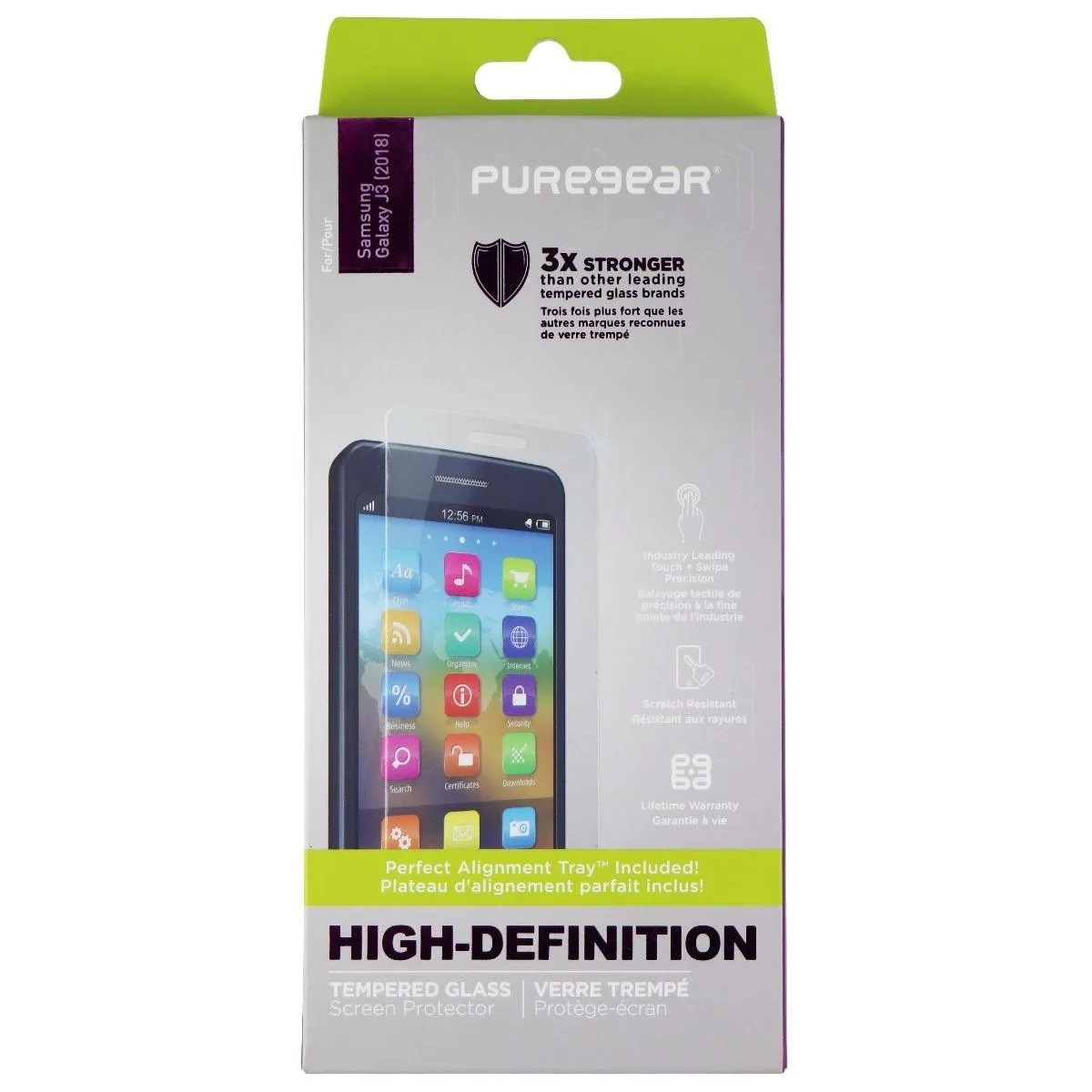 PureGear PureGear HD Tempered Glass Screen Protector Samsung Galaxy J3 (2018) Clear — product photo