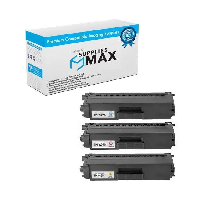 SuppliesMax SuppliesMax TN-439CMY Ultra High Yield Toner Cartridge Combo Pack (C/M/Y) 9000 Pages — product photo