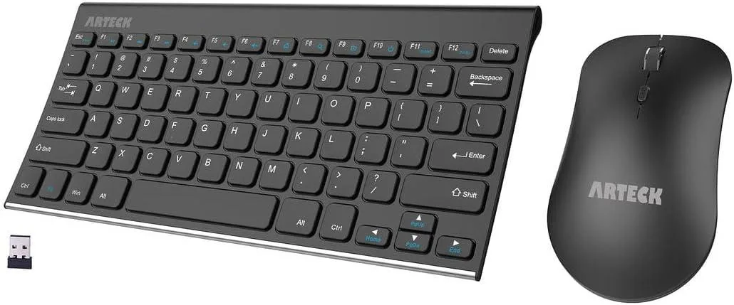 usbroway usbroway HW086 MW162 Wireless Keyboard Mouse Combo Stainless 2.4G — product photo