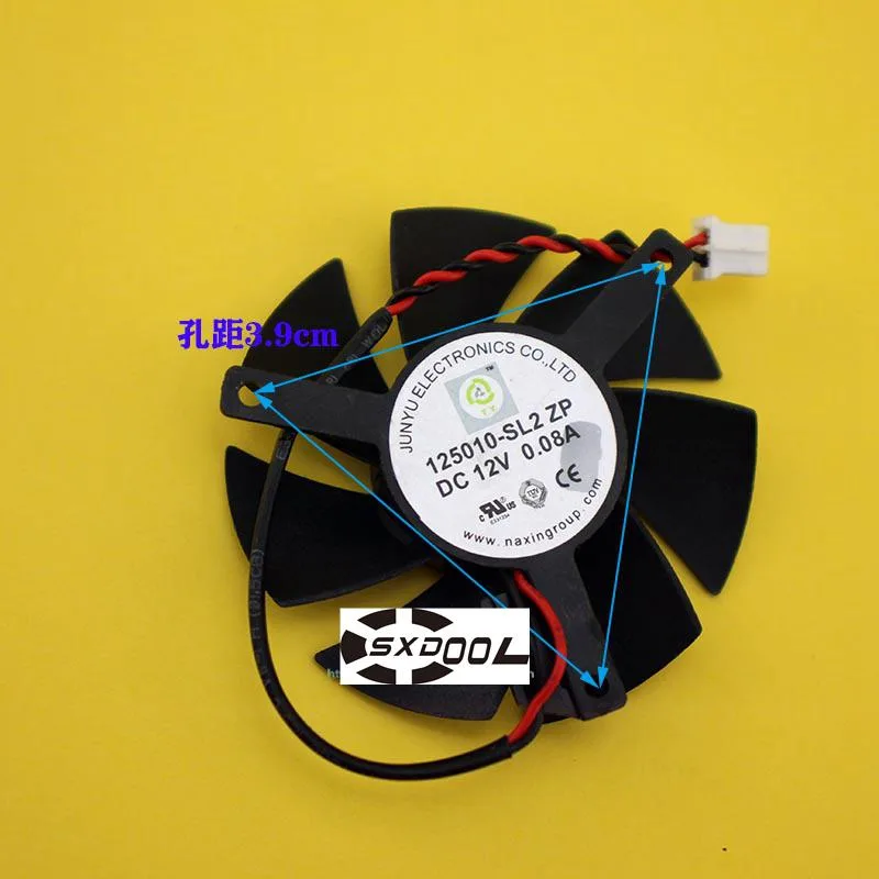 SXDOOL SXDOOL 125010-SL2 45mm 2-wire VGA cooling fan for Sapphire X1300 HD4650 HD3650 — product photo