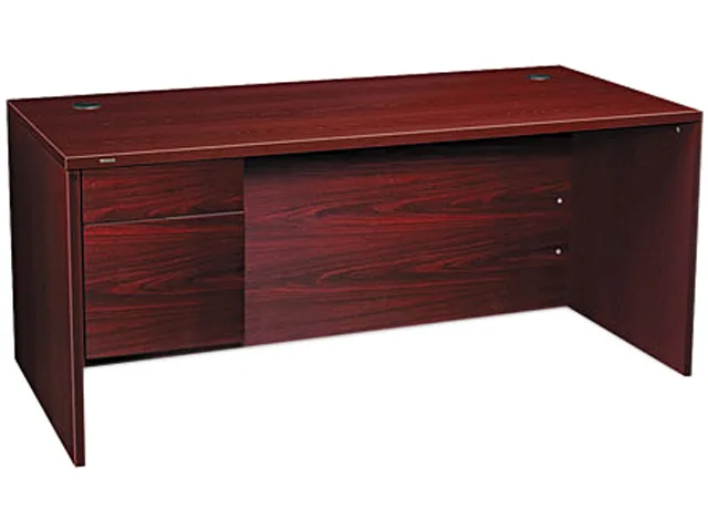 HON HON 10584LNN 10500 Series Single Pedestal Desk Mahogany 66.00 x 30.00 x 29.50 inches — product photo