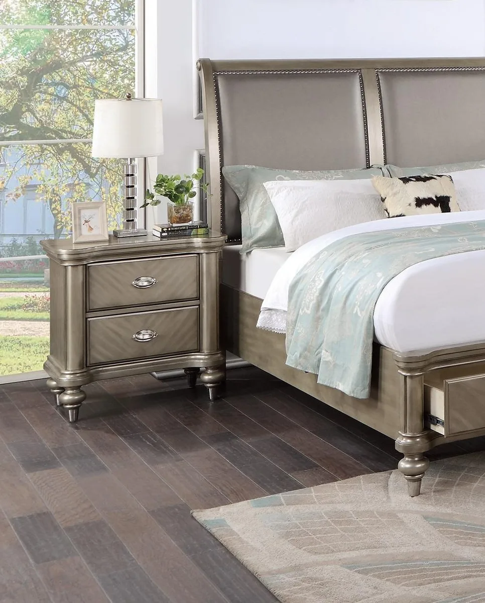 tuphen tuphen Bedroom Set Nightstand Antique Silver 28 18 28 2-Drawers — product photo