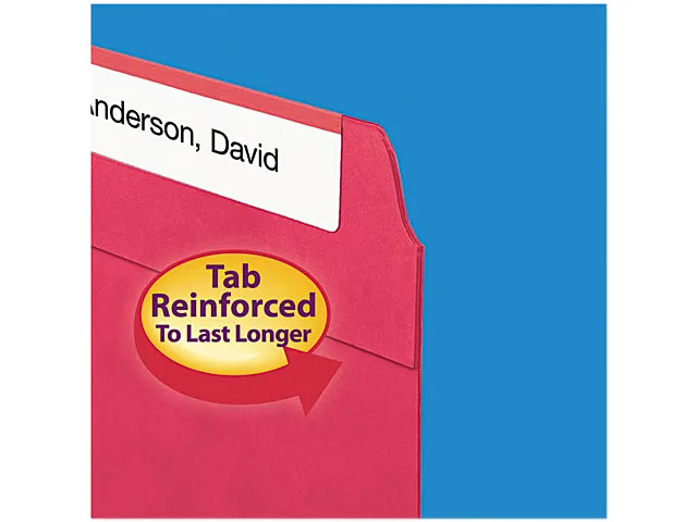 Smead Smead 12710 file folder, letter, red, 100 per box, 11-pt stock — product photo