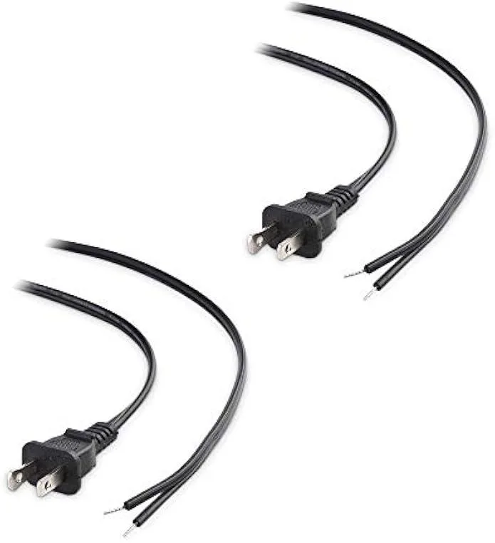 usbroway usbroway 2-Pack Polarized 18AWG 2 Prong Replacement Cord 15 ft — product photo