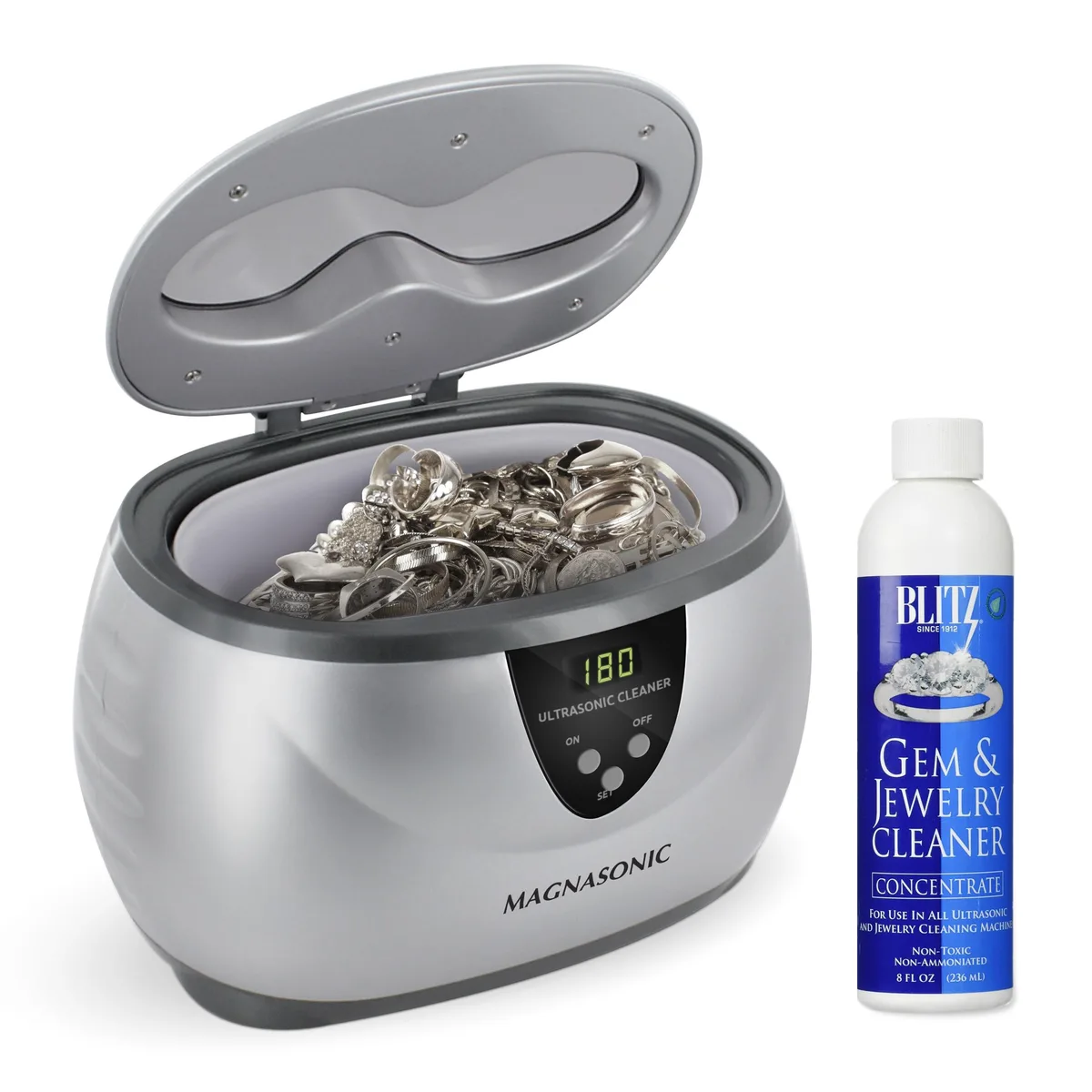 MAGNASONIC MAGNASONIC Professional Ultrasonic Jewelry and Eyeglass Cleaner Digital Timer 20 oz 42000 Hz — product photo