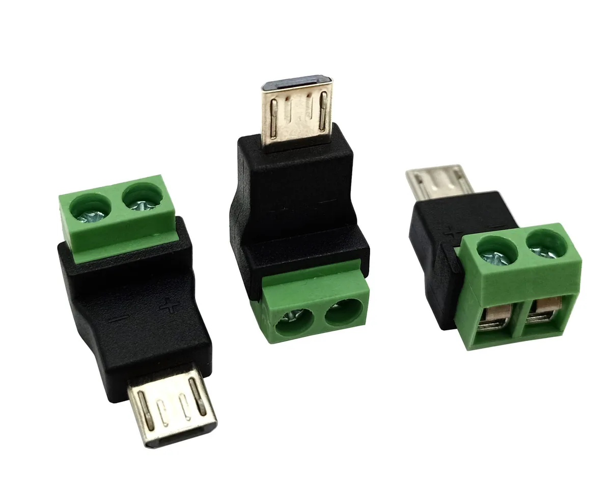 BUCIER BUCIER Micro USB 5 Pin Male to 2 Pin Screw Terminal Adapter 3 Pack — product photo