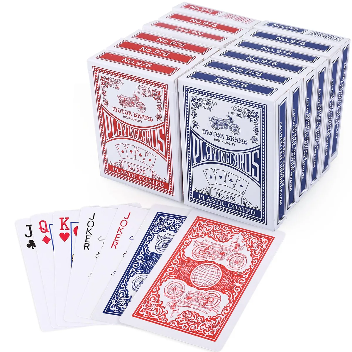 Worry Free Gadgets 12 Pack Playing Cards 6 Blue 6 Red 52 Cards 2.5 x 3.5 in — product photo
