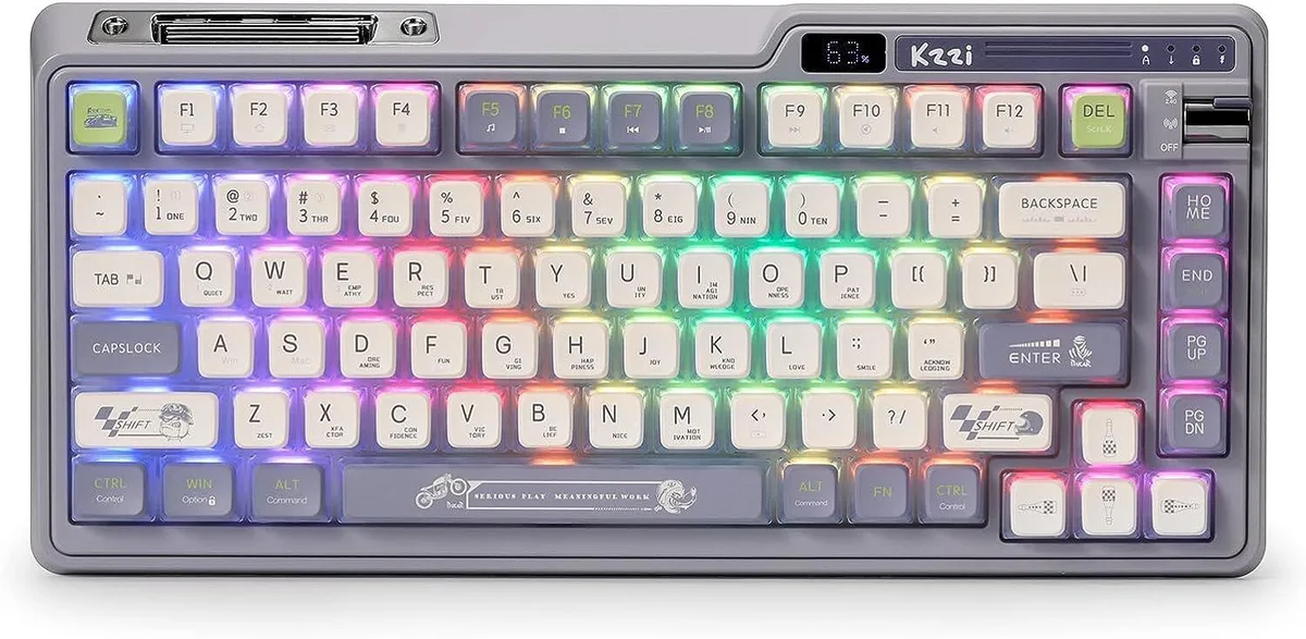 BFKK BFKK 75% Wireless Gasket Mechanical Gaming Keyboard 82 Keys Knight Gray — product photo