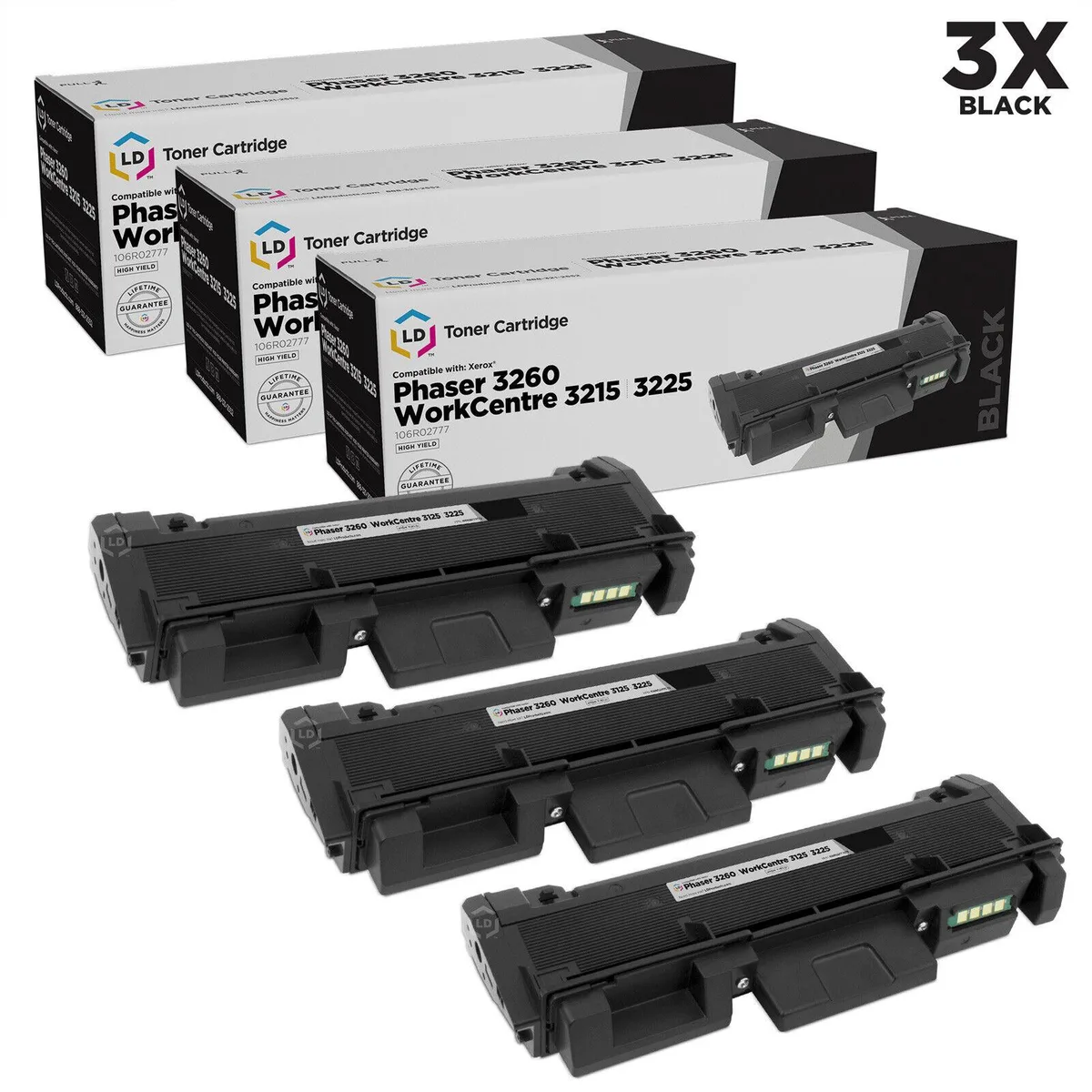 LD Products LD Products 106R02777 3PK High Yield Black Toner Cartridges — product photo